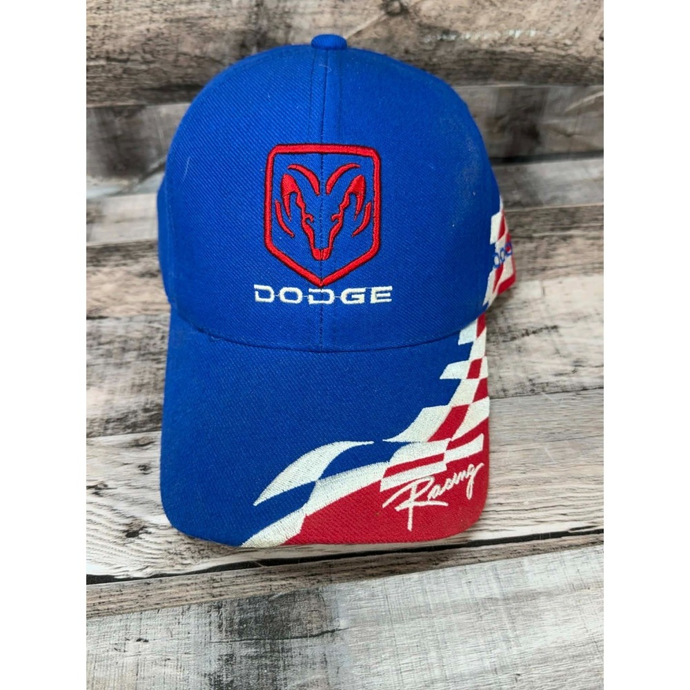 Vintage‎ Dodge Racing Adjustable Hat Blue Red Ram Logo